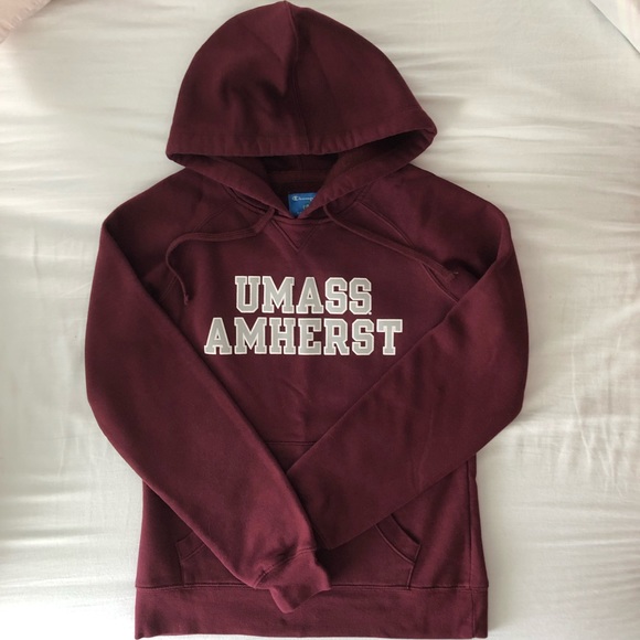 Champion Tops - Maroon Champion UMass Amherst Hoodie